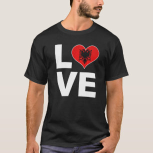 Camiseta Amo Albânia Heart Flag Albânia