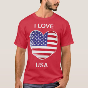 Camiseta Amo América EUA Bandeira Minha Casa Meu País 2
