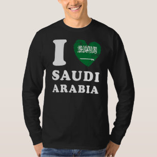 Camiseta Amo Arábia Saudita Sinalizador do Coração