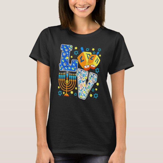 Camiseta Amo as decorações bonitas de Hanukkah Chanukah Son (Frente)