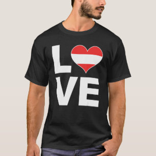 Camiseta Amo Áustria Heart Flag