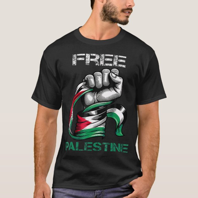 Camiseta Amo Bandeira Livre da Palestina Salvar Faixa de Ga (Frente)