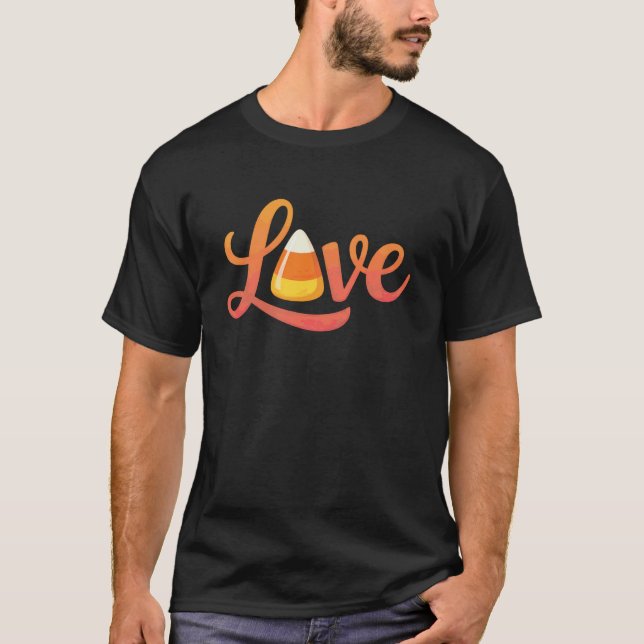 Camiseta Amo Candy Corn Halloween (Frente)