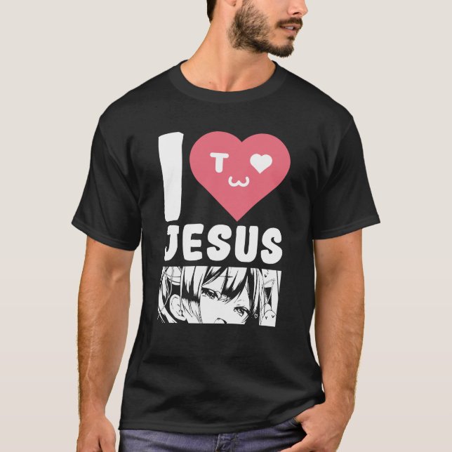 Camiseta Amo Cartoon Japonês de Jesus Anime (Frente)