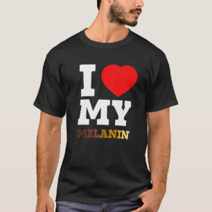 Camiseta Amo (Coração) Minha História Negra Melanina Mê
