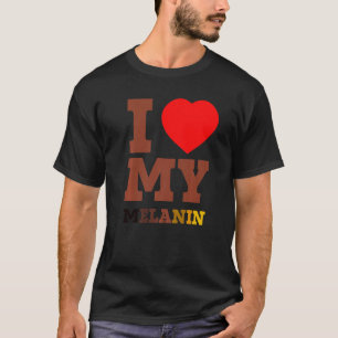 Camiseta Amo (Coração) Minha História Negra Melanina Mês De