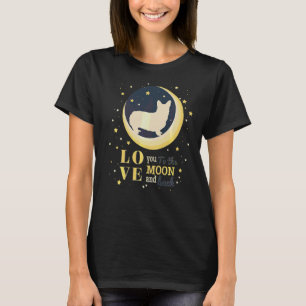 Camiseta Amo Corgi Galês Até à Lua
