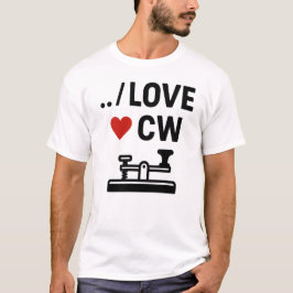 Camiseta Amo CW - Entusiasta do rádio do Morse Code Ham