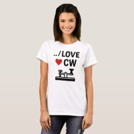 Camiseta Amo CW - Víblias de rádio do Morse Code Ham
