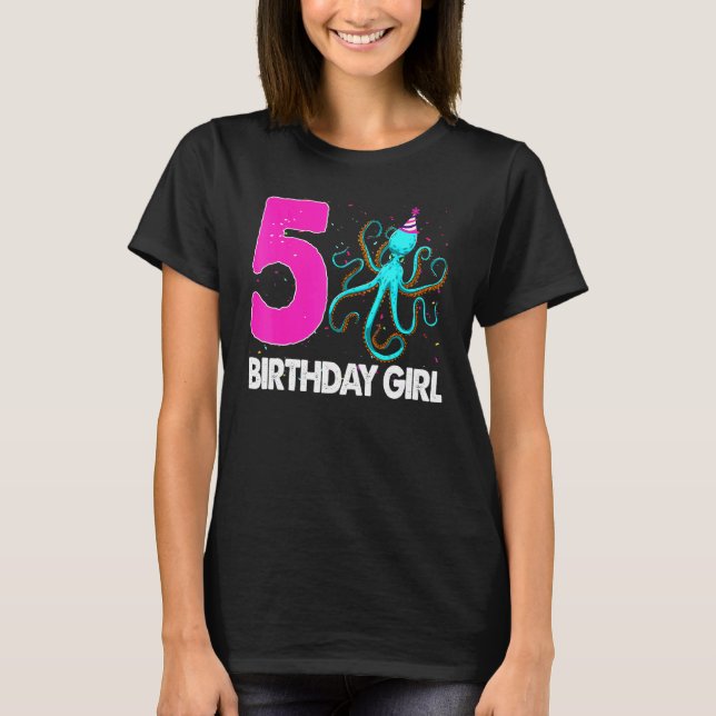 Camiseta Amo De Aniversário 5 Octopus (Frente)