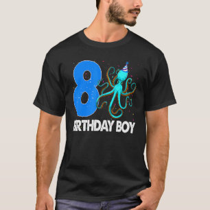 Camiseta Amo De Octopus Do Birthday Boy 8 S