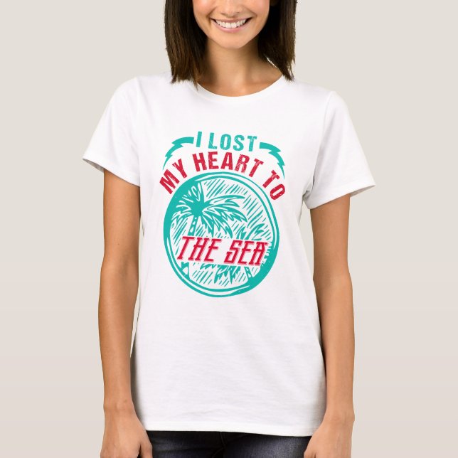 Camiseta Amo de Verão no mar oceano (Frente)