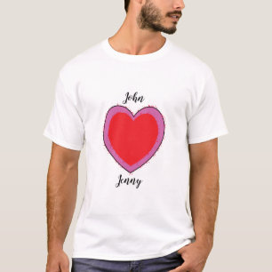 CAMISETA AMO DOIS CORAÇÕES EM UM