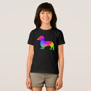 Camiseta Amo Fun Dono de Cachorro Gravata Tinta Dachshund 