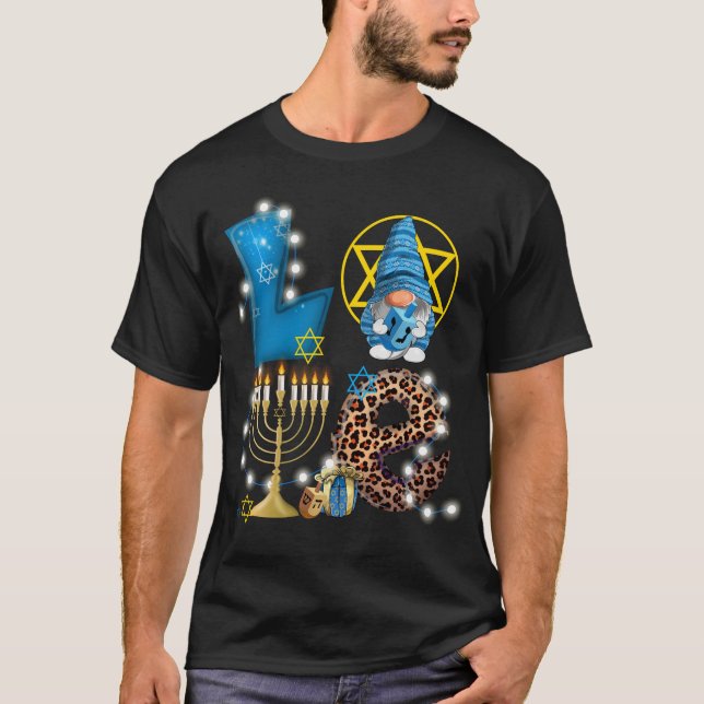 Camiseta Amo Gnome Hanukkah Decorações Chanukah (Frente)