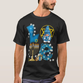 Camiseta Amo Gnome Hanukkah Decorações Chanukah
