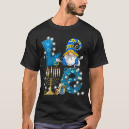 Camiseta Amo Gnome Hanukkah Decorações Chanukah