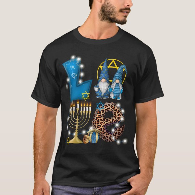 Camiseta Amo Gnomos Hanukkah Decorre Chanukah (Frente)