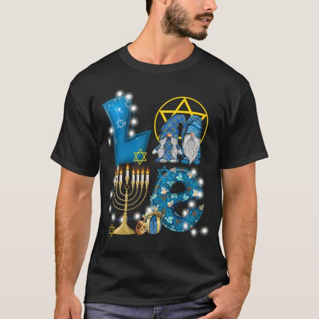 Camiseta Amo Gnomos Hanukkah Decorre Chanukah (Frente)