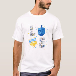 Camiseta Amo Hanukkah Decorações Dreidel Menorah Chanukah