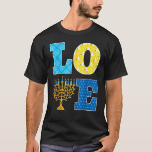 Camiseta Amo Hanukkah Decorações Dreidel Menorah Chanukah