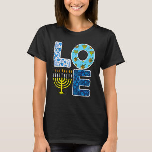 Camiseta Amo Hanukkiah Menorá Judaica Hanukkah Chanukah Hom