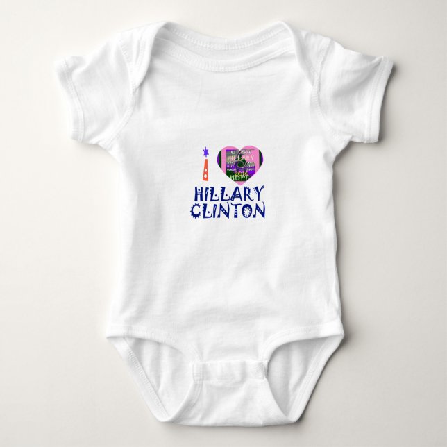 Camiseta Amo Hillary Clinton para o presidente americano He (Frente)