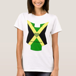 Camiseta Amo Jamaica National Flag Colors Design