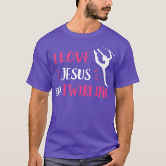 Camiseta Amo Jesus e Gritando Baton Gritando Majorette