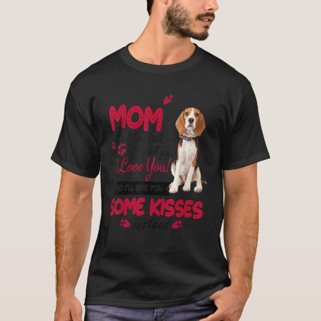 Camiseta Amo Mamãe Beagles Cachorro Cachorro Cachorro Cacho (Frente)