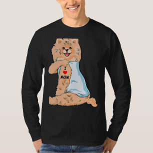Camiseta Amo mamãe Tatto alemão Spitz mamãe Cachorro Mãe da