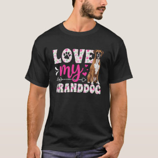 Camiseta Amo Meu Avô Boxer Avó de Um Boxer Avó
