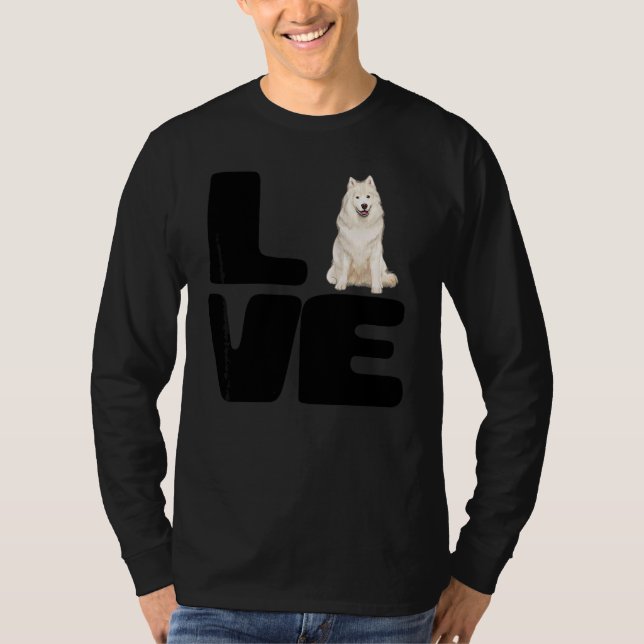 Camiseta Amo meu cachorro Samoyed (Frente)