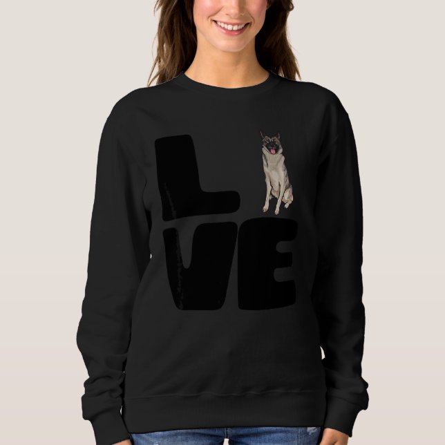 Camiseta Amo meu cão Norwegian Elkhound (Frente)