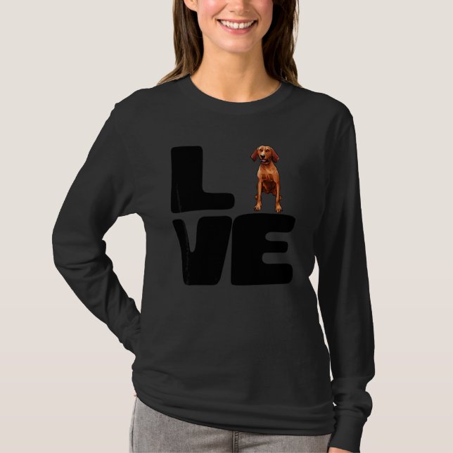 Camiseta Amo meu cão Redbone Coonhound (Frente)