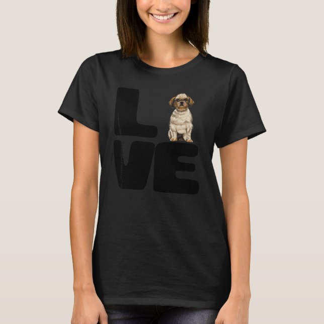 Camiseta Amo meu cão Shih Tzu (Frente)