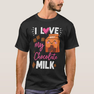Camiseta Amo Meu Leite de Chocolate Comida Comedor de Choc