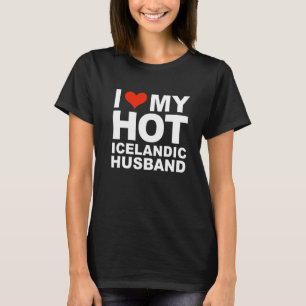 Camiseta Amo Meu Marido Islandês Quente Casamento Esposa Is