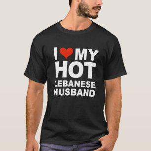 Camiseta Amo Meu Marido Libanês Quente Esposa Casamento Líb