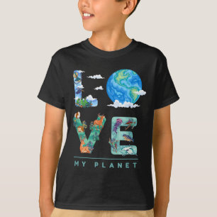 Camiseta Amo Meu Planeta _ Dia da Terra Meio Ambiente, Clim