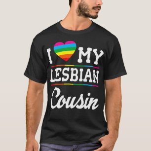 Camiseta Amo Meu Primo Lésbico Feliz Dia do Mês LGBT