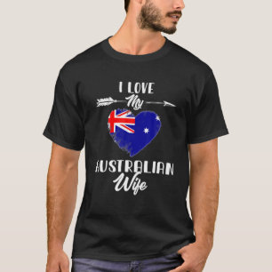 Camiseta Amo Minha Esposa Australiana Austrália