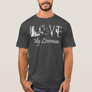 Camiseta Amo minha esposa Lineman marido Lineworker namorad