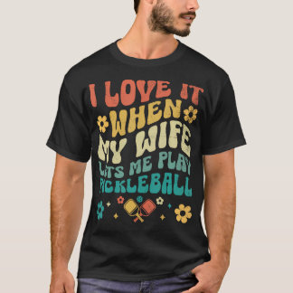 Camiseta Amo Minha Esposa Me Deixa Jogar Pickleball Pickle 