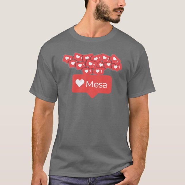 Camiseta Amo Minha Mesa Arizona Notificação Corações Oversi (Frente)