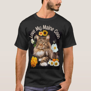 Camiseta Amo Minha Raça de Gato Maine Coon Design de Amante