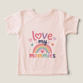 Camiseta Amo Minhas Mamães Menina