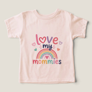 Camiseta Amo Minhas Mamães Menina