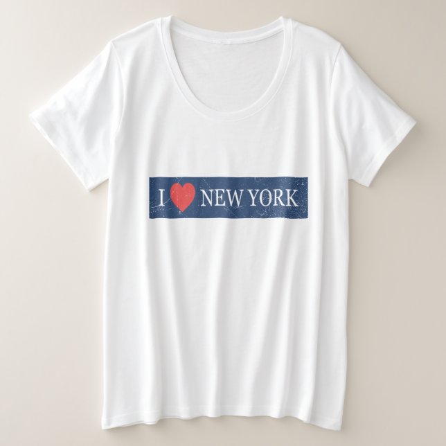 Camiseta Amo Nova Iorque - Desenho Cardíaco Clássico NYC So (Frente do Design)