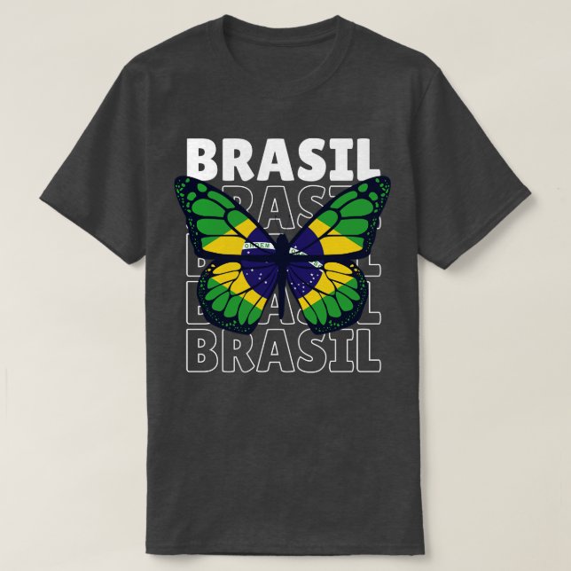 Camiseta Amo o Brasil Bandeira do Orgulho Brasileiro (Frente do Design)